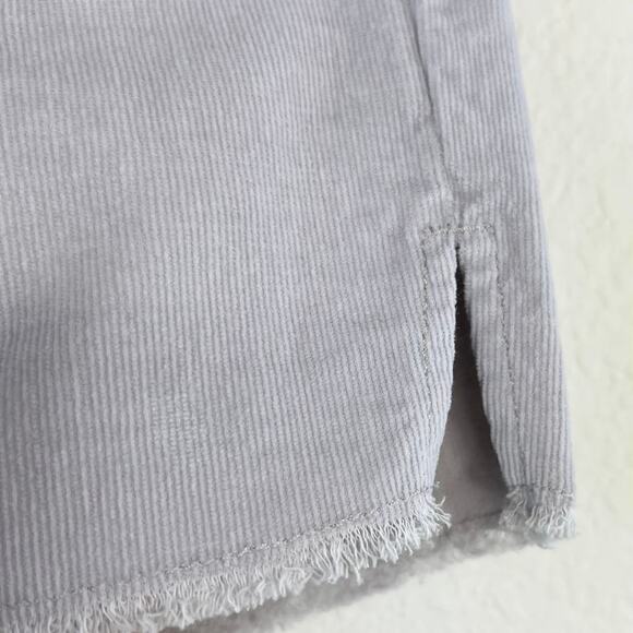 NWT Aerie Corduroy Cutoff Frayed Hem Shorts XS Light Grey Elastic Back Preppy - Picture 3 of 6